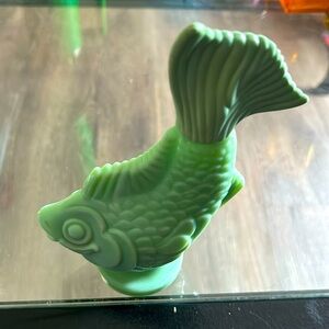 AVON glass fish perfume bottle. Mid century